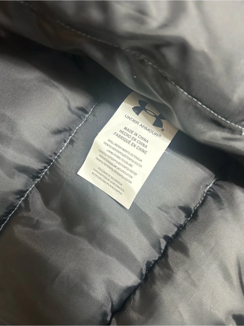 Under Armour Gray Hooded YouthXL Puffer Jacket